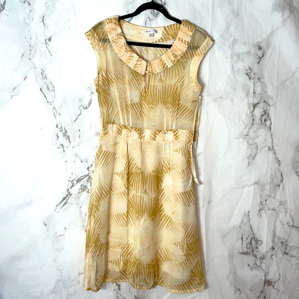 Allegra Hicks ruffled collar palm print sheer T9